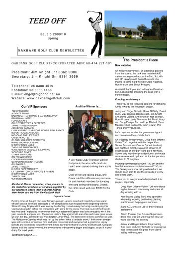 Spring 09 - Oakbank Golf Club