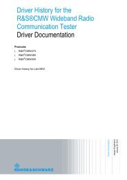 Driver History for R&S ® CMW270 and R&S ® CMW280 - Rohde ...