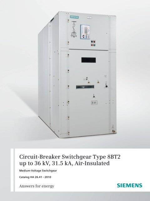 Circuit-Breaker Switchgear Type 8BT2 up to 36  - Siemens Energy
