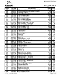 Price List 2012-13, PL-14 (PDF File - Finar Chemicals Limited