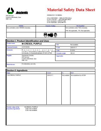 8828 M-CRESOL PURPLE (English) ANACHEMIA MSDS Canada/4 ...