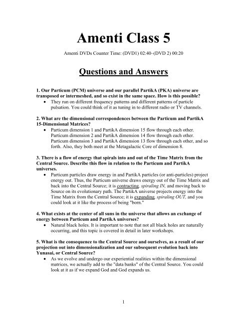 Week 5 Amenti Project