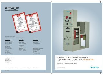 Vacuum Circuit-Breaker Switchgear Type 8BK88 ... - Siemens India