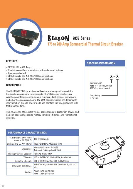 KLIXON® thermal circuit breakers are - Sensata