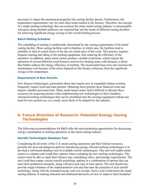 ITP Metal Casting: Advanced Melting Technologies: Energy Saving ...