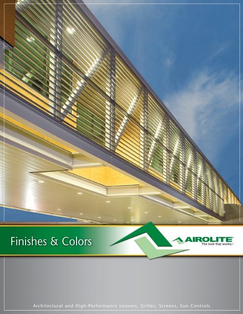 Finishes & Colors - The Airolite Company