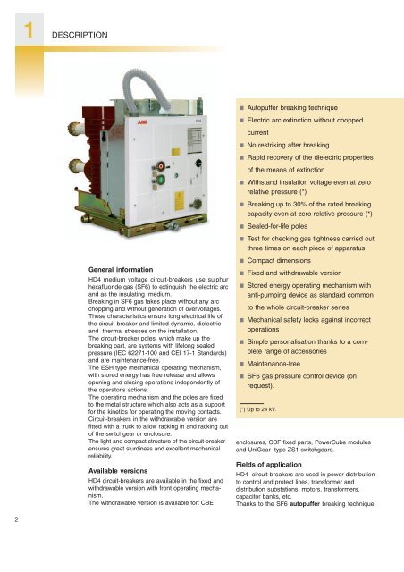 Gas insulated MV circuit-breakers 12 ... 40.5 kV - 630 ... - Arianbc.net