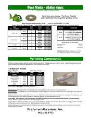 Green Piranha - grinding wheels - Preferred Abrasives