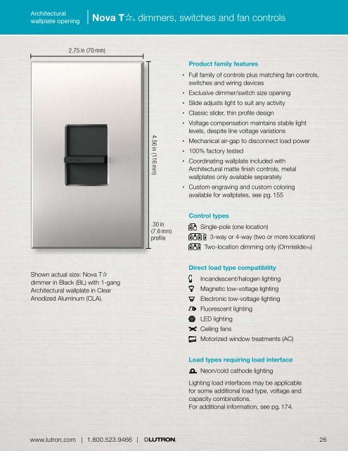 Nova T Specification Guide - Lutron