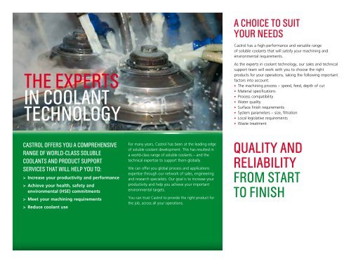 Soluble coolants - Castrol