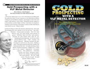 Gold Prospecting with a VLF Metal Detector - Fisher