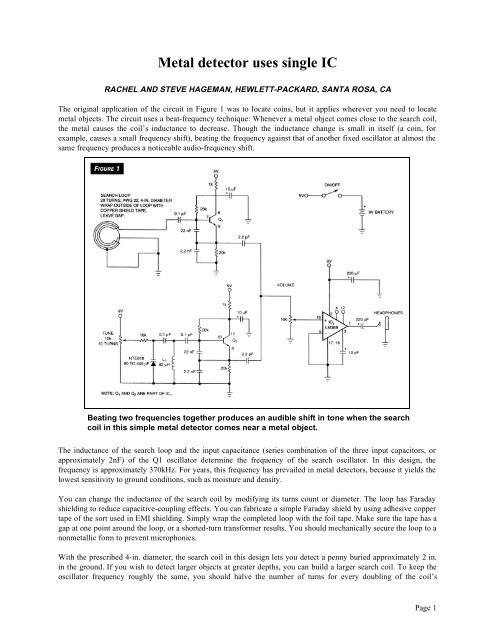 Metal detector uses single IC - Geotech