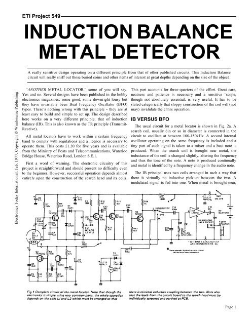 ETI 549 Metal Detector - Geotech