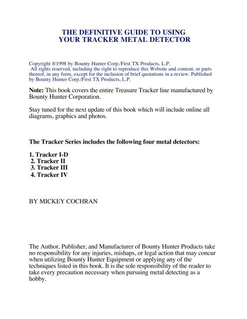 the definitive guide to using your tracker metal detector - White River ...