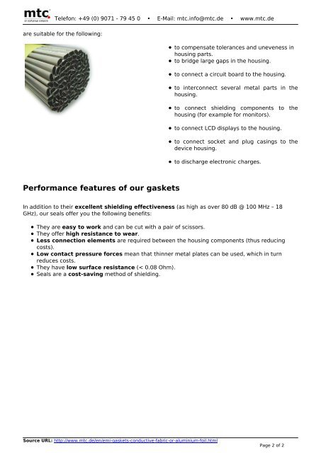 EMI Gaskets with conductive fabric or aluminium foil - Acal Technology