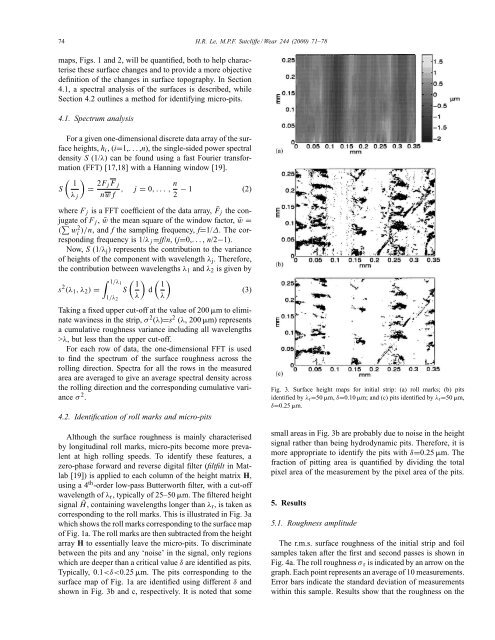 Analysis of surface roughness of cold-rolled aluminium foil