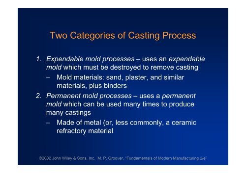 FUNDAMENTALS OF METAL CASTING