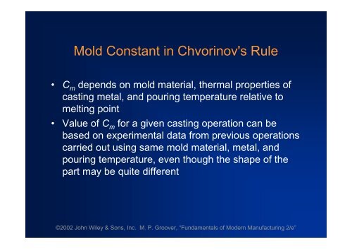 FUNDAMENTALS OF METAL CASTING