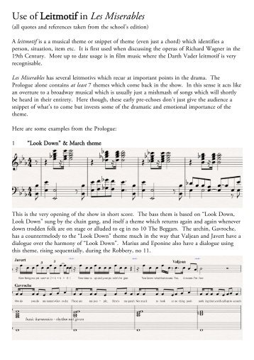 Use of Leitmotif in Les Miserables - Notes, analysis & essays for ...