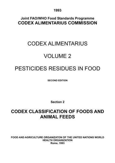 codex alimentarius volume 2 pesticides residues in food