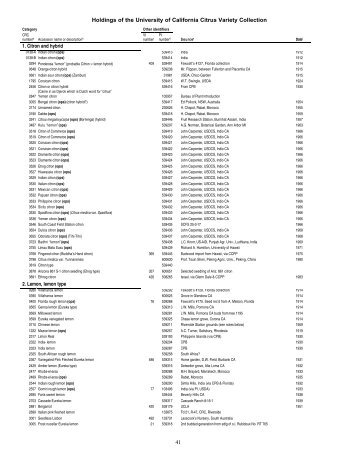 Complete list - 14 pgs, 345KB - Citrus Variety Collection