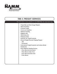 TAB 4: FREIGHT SERVICES - NAMM