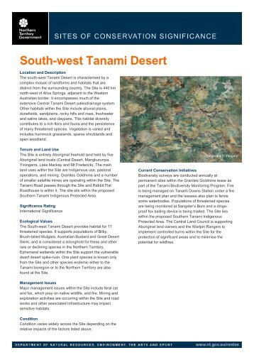 South-west Tanami Desert - Department of Natural Resources ...