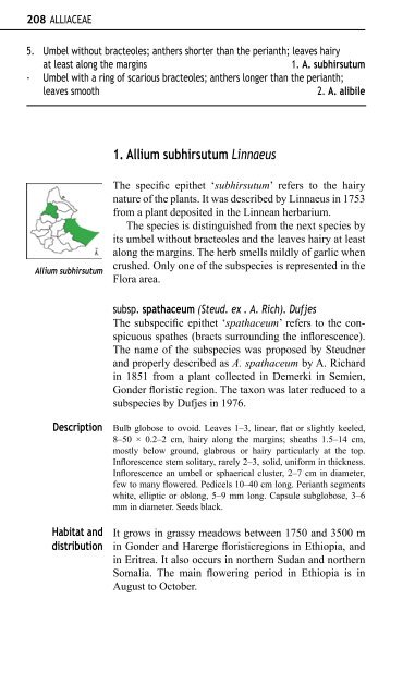 Aloes and Lilies of Ethiopia and Eritrea