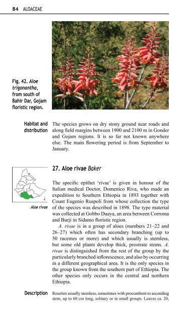 Aloes and Lilies of Ethiopia and Eritrea