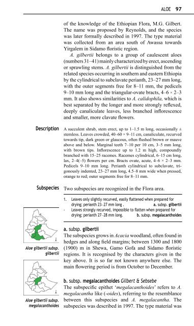 Aloes and Lilies of Ethiopia and Eritrea