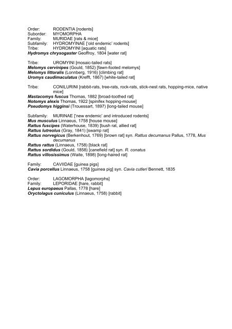 helminth parasites in mammals