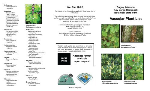 Vascular Plant List - Florida State Parks