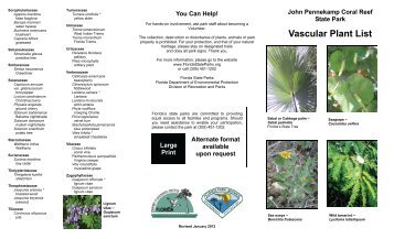 Vascular Plant List Brochure - Florida State Parks