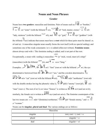 Nouns and Noun Phrases - Middle Egyptian Grammar through ...