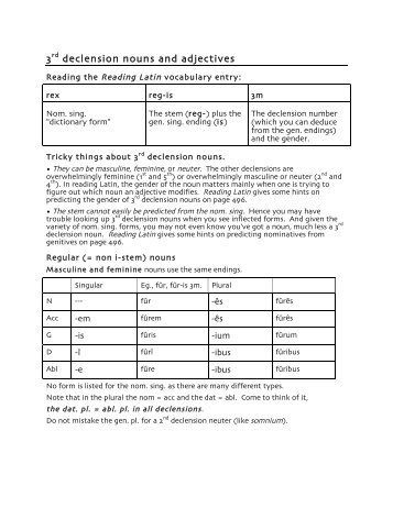 3 declension nouns and adjectives