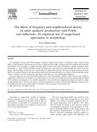 The effects of frequency and neighbourhood density on adult ...