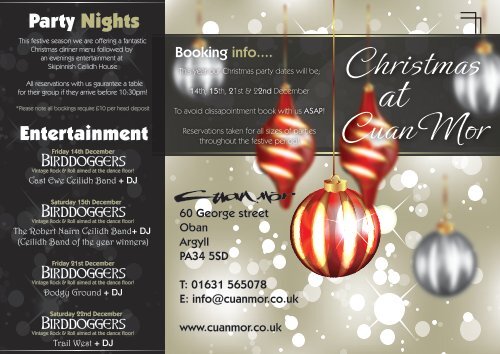 to download the Christmas Brochure - Cuan Mor