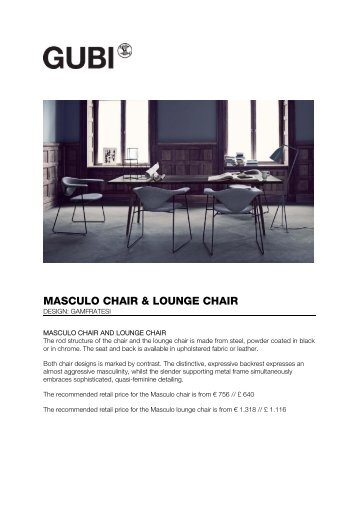 MASCULO CHAIR & LOUNGE CHAIR - Gubi