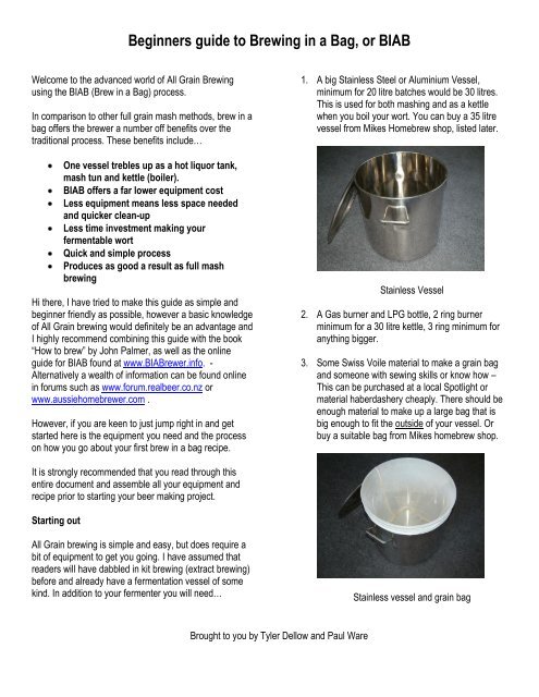 Beginners Guide To Brewing In A Bag Or Biab Brewers Coop