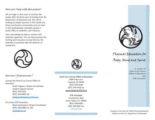 Physical Education Body, Mind and Spirit brochure - Santa Cruz ...