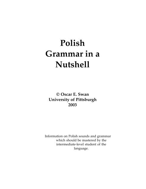 Polish Grammar in a Nutshell - Skwierzyna
