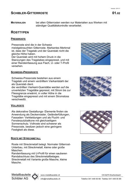 Gitterroste In Aluminium Metallbauteile Schibler Ag