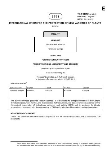 Kumquat - International Union for the Protection of New Varieties of ...