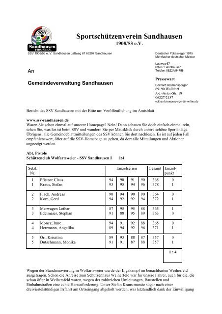 Bericht Nr. 50 - SSV Sandhausen