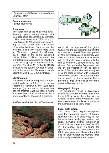 field guide to the amphibians and reptiles of arusha national park