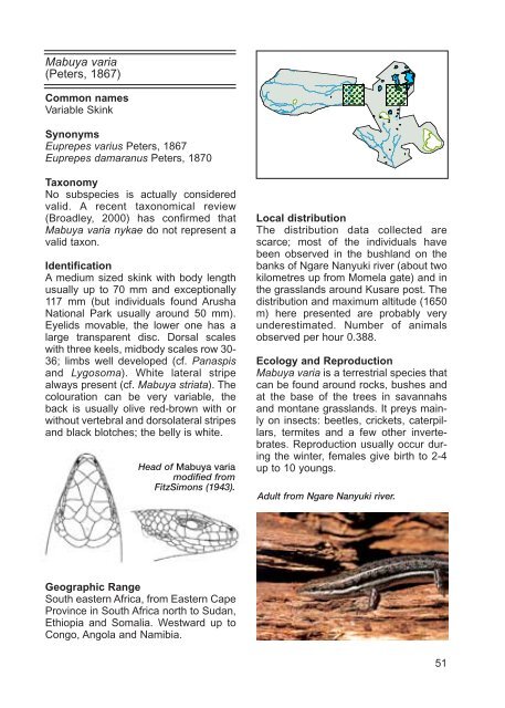 field guide to the amphibians and reptiles of arusha national park