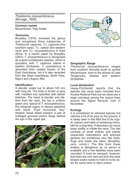 field guide to the amphibians and reptiles of arusha national park