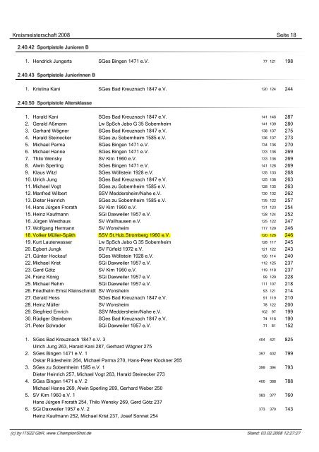 gesamten Ergebnisliste - Sportschützenverein St. Hubertus ...