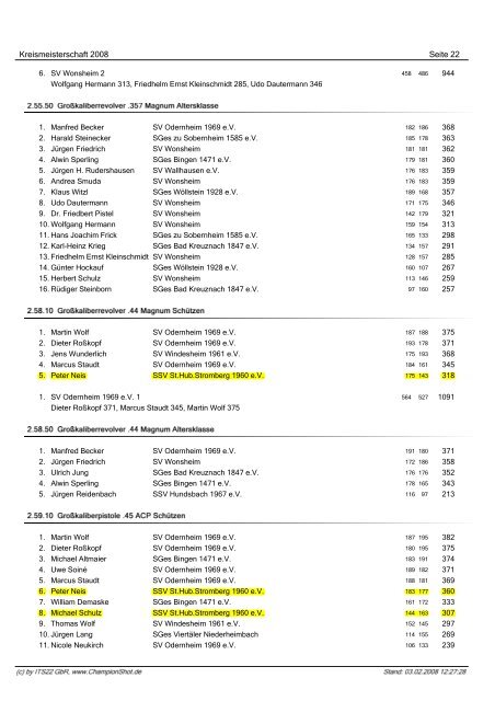 gesamten Ergebnisliste - Sportschützenverein St. Hubertus ...