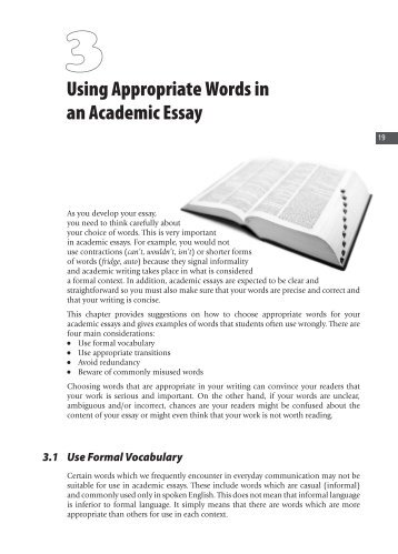 Using Appropriate Words in an Academic Essay